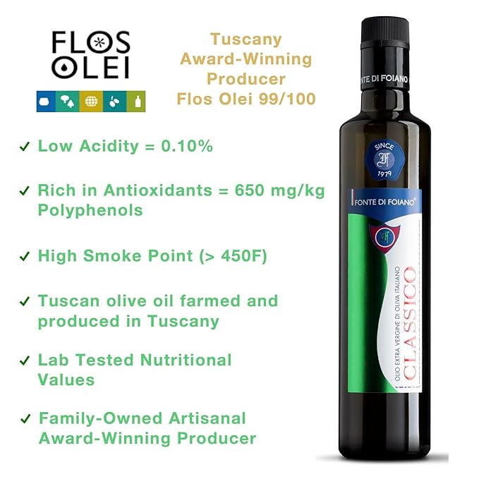 WellEatable – Tuscan Extra Virgin Olive Oil from Italy 2025 Gold Award Winner High-Polyphenol EVOO (650 mg/kg) Early Harvest First Cold Pressed Peppery &amp Smooth Ideal for Drinking or Finishi