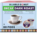 Double Donut Coffee Decaf Dark Roast Coffee Pods Extra Bold Blend Coffee Single Serve Coffee For Keurig K Cups Machines Decaf Dark Roast Coffee in Recyclable Pods 80 Count