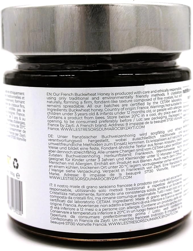 Buckwheat honey - 300g jar - 100% natural harvested in the Breton regions of France a pure and unique honey.