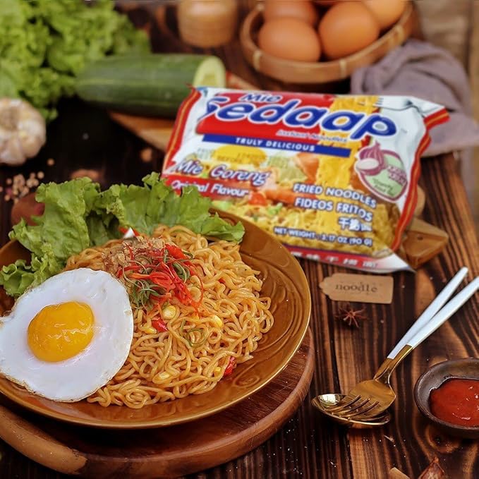 Mi Sedaap Mi Goreng Instant Stir Fry Noodles (Pack of 30) Original Flavor Asian Noodles – Halal Certified