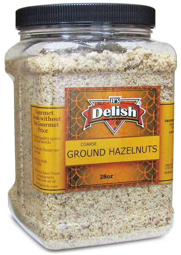 Gourmet Ground Hazelnuts by Its Delish – 28 Oz Jumbo Container – Natural Pure Hazelnut Meal– Protein-Packed Healthy Cooking Baking Flavoring &amp Recipe Decor