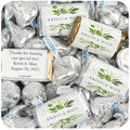 124 Pcs Personalized Wedding Candy Party Favors Botanical Wrapped Hershey's Miniatures and Hershey's Kisses (1.52 lbs) for Wedding Favors Bridal Shower Candy Rehearsal Dinner Souvenirs and Buffets