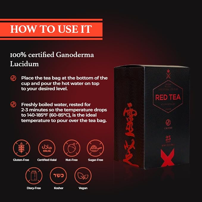 ORGANO Red Tea with Cordyceps and Ganoderma lucidum (25 sachets)