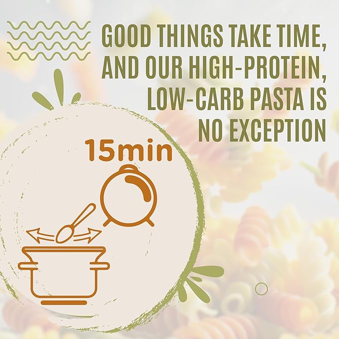 Care Free Kitchen Rotini Keto Pasta Noodles Variety 3-Pack (8 oz. Bags) Plain Sundried Tomato Roasted Garlic 20g High Protein Low Carb 2g Net Carbs 26g High Fiber