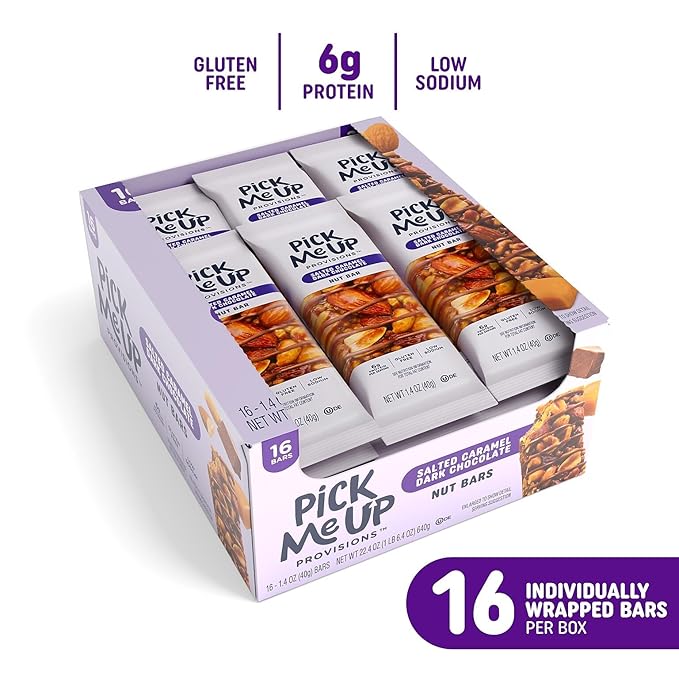 Pick Me Up Provisions™ Gluten Free Salted Caramel Dark Chocolate Nut Bar 1.4 oz. 16 Bars/Box