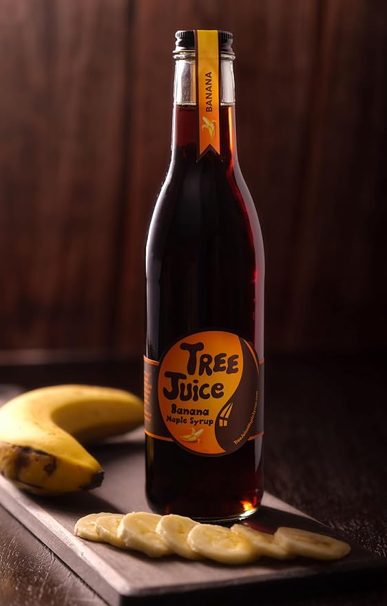 Tree Juice Banana Maple Syrup | All Natural Non GMO Vegan Gluten Free Vegetarian Paleo | 12 Ounce Bottle