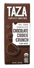 Taza Chocolate Organic Smooth &amp Crunchy Bars 70% Stone Ground Chocolate Cookie Crunch 2.5 Ounces (10 Count) Vegan