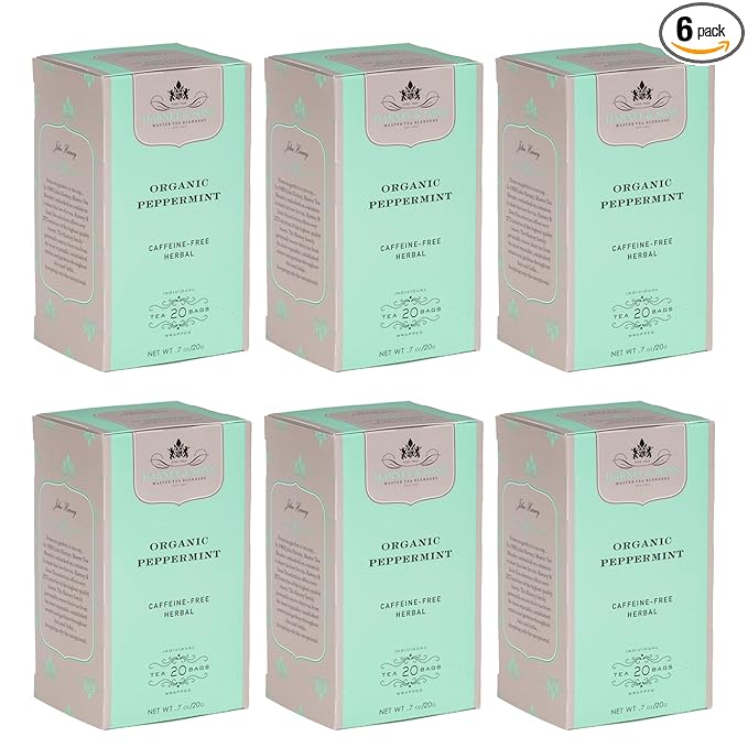 Harney and Sons Premium Tea Bags Organic Peppermint 20 Count (Pack of 6)