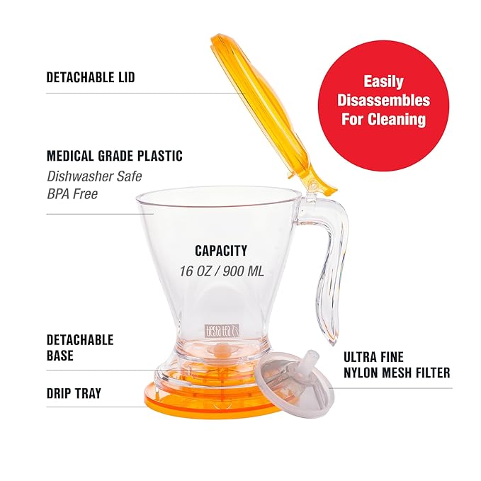 Tiesta Tea - Brewmaster and Cozy Fireside Tea Gift Set Non-Caffeinated Loose Leaf Holiday Tea Blends with Infuser Includes 16oz Tea Infuser &amp 2 Refillable Tins Fireside Spice &amp Peppermint C