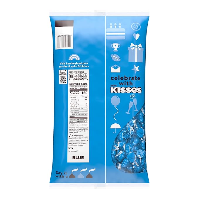 HERSHEY'S KISSES Milk Chocolate Candy Bulk Bag Great Holiday Candy and Stocking Stuffers 60 oz