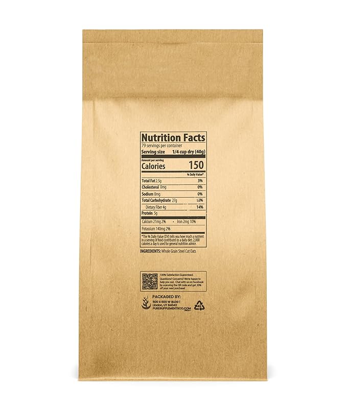 Pure Original Ingredients Steel Cut Oats and Turmeric Powder Bundle Eco-friendly Packaging Natural