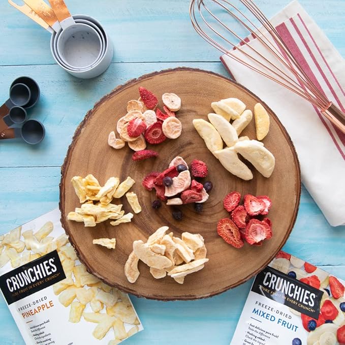 Crunchies Freeze-Dried Fruits 100% All Natural Crispy Fruit Non GMO and Kosher Resealable Freeze Dried Fruit Snack Packs Pack of 6 (Pineapple)
