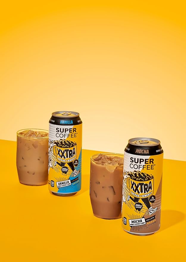 Super Coffee XXTRA Keto Protein Coffee (0g Added Sugar 7g Protein 130 Calories) [Vanilla] 15 Fl Oz 12 Pack | Iced Smart Coffee Drinks - SoyFree GlutenFree