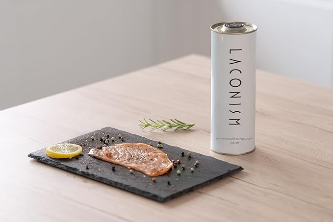 Pack of 2 Extra Virgin Olive Oil Tin Great Taste Cold Pressed Intense Flavor Contains Polyphenols Rich Olive Oil from the Land of Laconia 2X250ml Tin