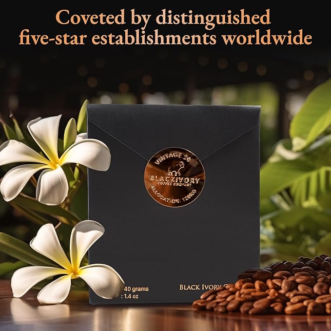 Black Ivory Coffee | Naturally Refined by Elephants | Rare Thai Arabica Whole Bean Coffee | 40 g (1.4 oz)