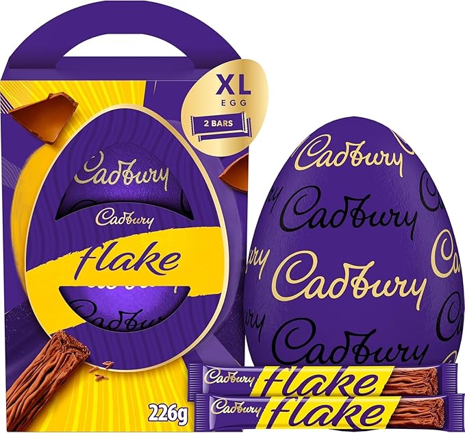 Cadbury Dairy Milk Flake Chocolate Easter Egg Includes 1 Extra Large Chocolate Shell and 2 Flake Bars Gift for Easter 226 g