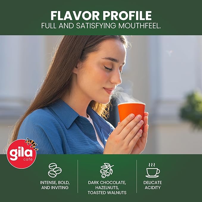 gila café Ground Coffee Medium Roast DECAF 340g 12oz (1-Pack) - 100% Mexican Arabica Bean Coffee Grounds - Made with Coffeeberry - Cinnamon and Orange Notes