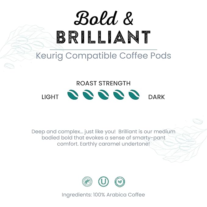 Tayst Coffee Pods Bold &amp Brilliant Dark Roast K Cups Compatible with Keurig Coffee Maker Sustainable Single Serve Pack of 50