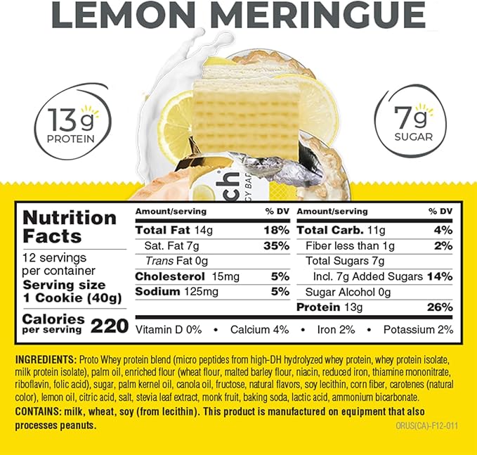Power Crunch Protein Wafer Bars High Protein Snacks with Delicious Taste Lemon Meringue 1.4 Ounce (12 Count)