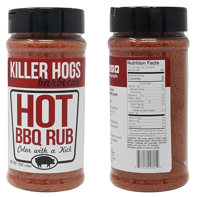 Killer Hogs BBQ Seasoning Set AP Rub Hot Seasoning BBQ Rub 1211 &amp 12 oz Bottles 3-Pack