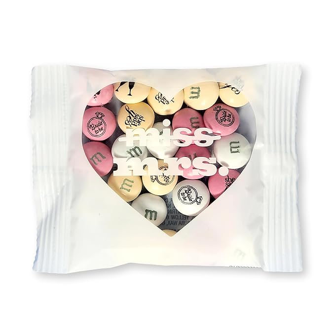M&ampM'S WORLD Miss to Mrs. Themed Packs Filled with Printed Milk Chocolate Candies-30 PacksFor Bridal Shower Party FavorsWeddingsBachelorette Party FavorsBridesmaids Gifts for Wedding Day and Mo
