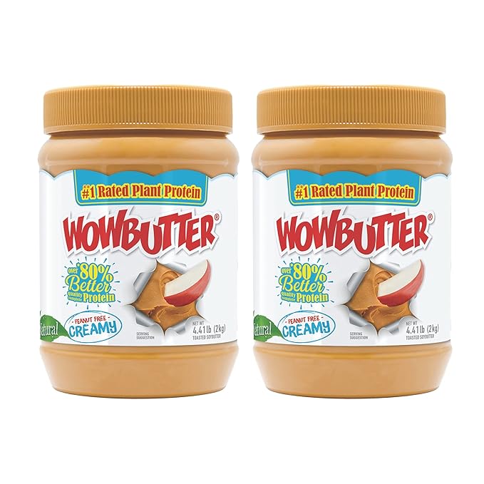 Wowbutter Natural Peanut Free Creamy 4.4lb Jars 2 Pack