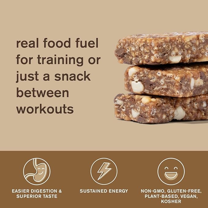 Skratch Labs Energy Bar | Peanut Butter + Chocolate (12 Pack) | Plant Based Healthy Snack | Low Sugar - 5g Protein | Non-GMO Gluten Free Soy Free Vegan Kosher
