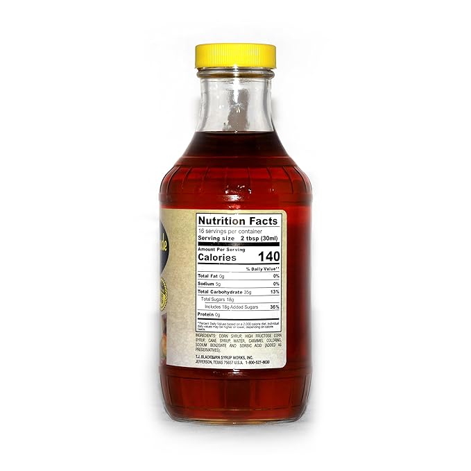 Blackburn-Made Syrup 16oz Made with Cane Syrup (Pack of 2) Bundled with a JFS Recipe Card