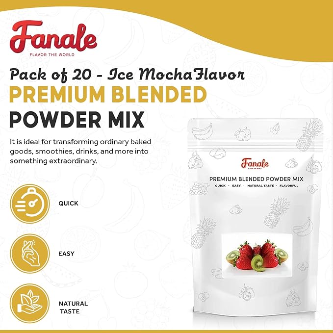 Fanale Premium Ice Mocha Bubble Tea Flavoring Powder | Perfect for Baking Smoothies Desserts and Drinks | Instant Flavoring Powder for Boba Milk Tea - 2.2 Pounds (Pack of 1)