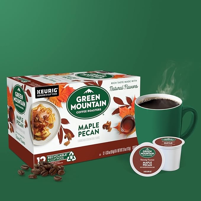 Green Mountain Coffee Roasters Maple Pecan Single-Serve Keurig K-Cup Pods Flavored Light Roast Coffee 72 Count