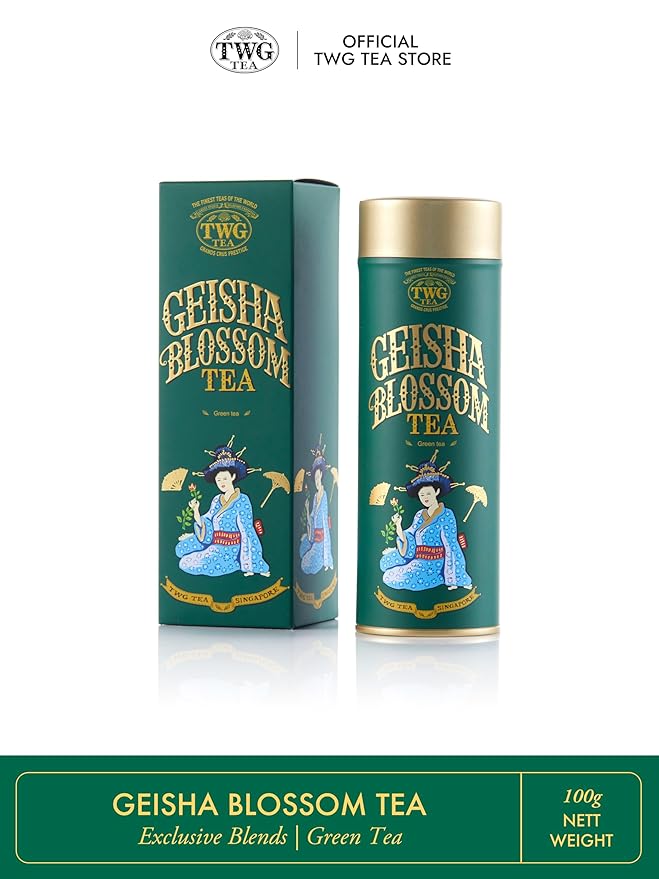TWG Tea | Geisha Blossom Tea | Green Tea | Passionfruit &amp Marigold Petals | Haute Couture Tin 100g | Gift Set