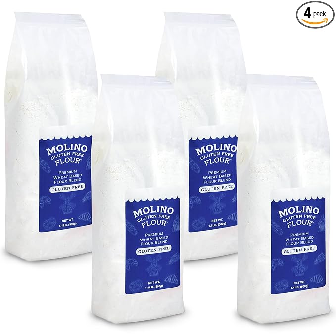 Molino Flour Molino Gluten Free Flour All Purpose Flour Made with Wheat Starch 1.1 Pounds Per Bag (4 Pack)