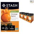 Stash Tea Orange Spice Black Tea - Caffeinated Non-GMO Project Verified Premium Tea with No Artificial Ingredients 20 Count (Pack of 6) - 120 Bags Total