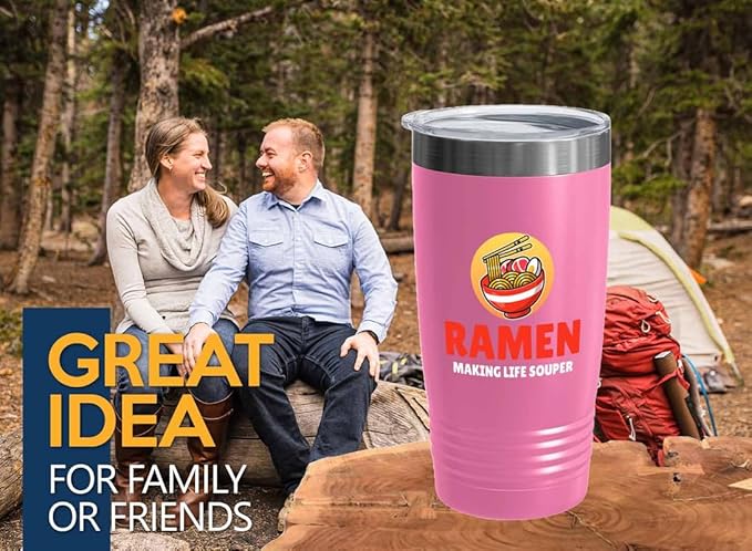 Ramen Lover Pink Edition Viking Tumbler 20oz - Making Life Souper - Food Lovers chicken pumpkin vegan pantry spicy noodles