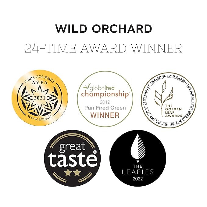 Wild Orchard Premium Green Tea - 100% Regenerative Organic Certified - Loose Leaf - USDA Organic - Sustainably &amp Regeneratively Cultivated on Jeju Island in South Korea - (Spring Green)