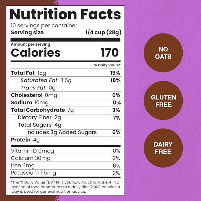 Paleonola Chocolate Fix Grain Free Granola 10 Oz Resealable Bag (Pack of 3) - Grainless Paleo Granola Blended w/Dried Cranberries &amp Coconut Organic Cacao Powder &amp Hazelnuts - Gluten &amp D