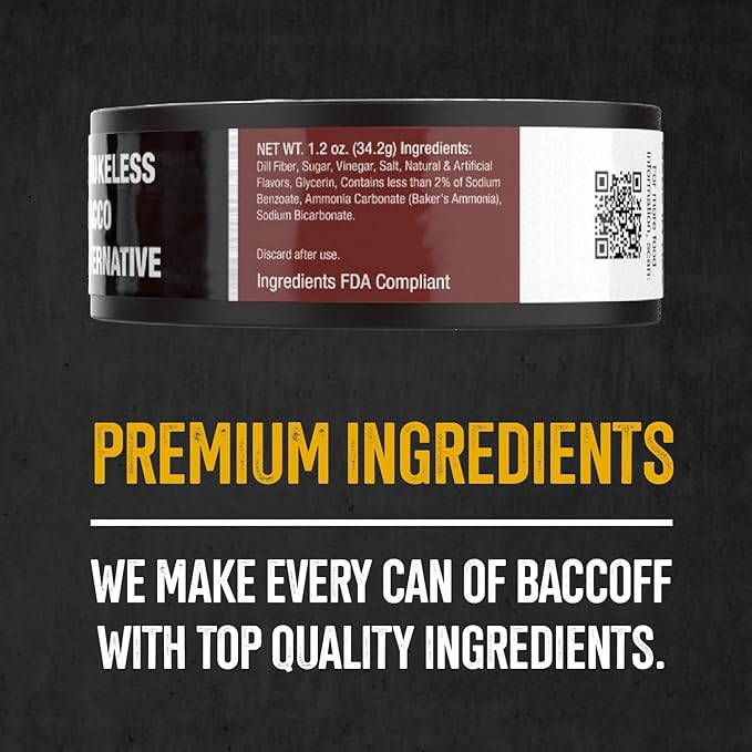 10 Cans BaccOff Classic Straight Long Cut Bold and Natural Flavor Realistic Moist Alternative