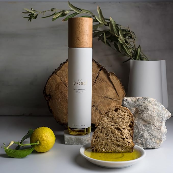 kyoord High-Phenolic Extra Virgin Olive Oil - Unfiltered Cold-Pressed Early Harvest - Peppery Robust Green Notes - Packed with Polyphenols (903 mg/kg) Oleocanthal Antioxidants 500ml 12 Pack