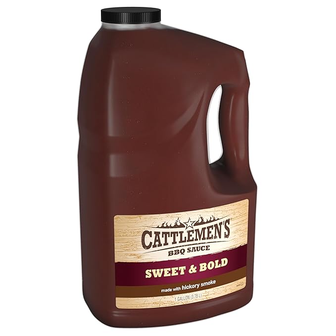 Cattlemen's Sweet &amp Bold BBQ Sauce 1 gal - 1 Gallon Bulk Container of Sweet and Bold Barbecue Sauce With Molasses Natural Hickory Smoke and Spices for Burgers Ribs Chicken Baked Beans and Mor