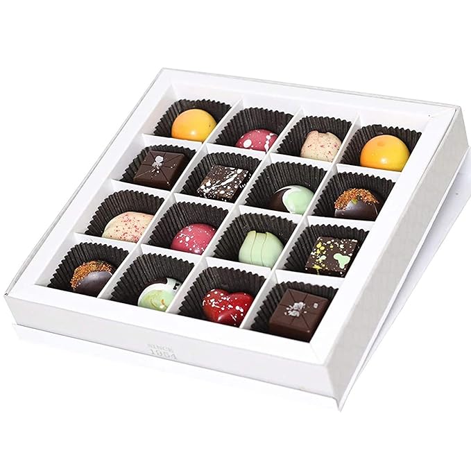 Dallmann Confections Exotic Gourmet Chocolate Gift Box - Assorted Chocolate Flavors | Gift Ready Birthday Gift | 16 Pieces