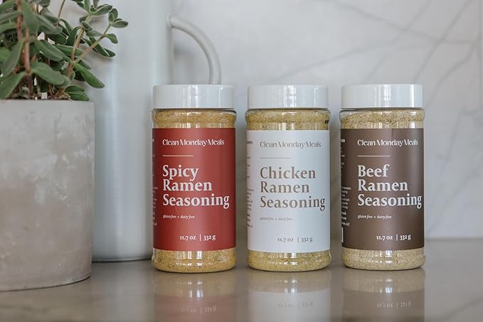 Clean Monday Meals Beef Ramen Seasoning Mix | Dairy Free &amp Gluten Free | 11.07oz | 2 Pack
