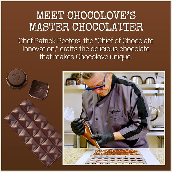 Chocolove Coffee Crunch Dark Chocolate Bars | 55% Cocoa | Crunchy Coffee Bean Bits | Smooth &amp Sweet | Premium Dark Chocolate | Non GMO Rainforest Alliance Certified 3.2oz Bar (12 Pack)