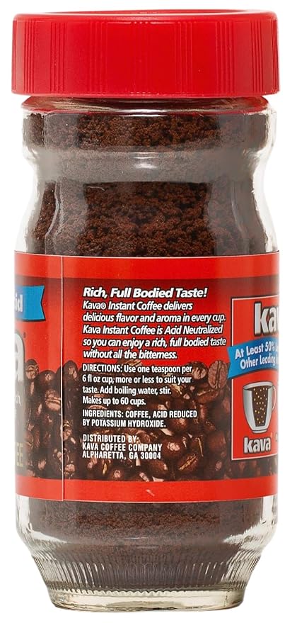 Kava Instant Coffee Acid Reduced 4 Ounce (Pack of 24)