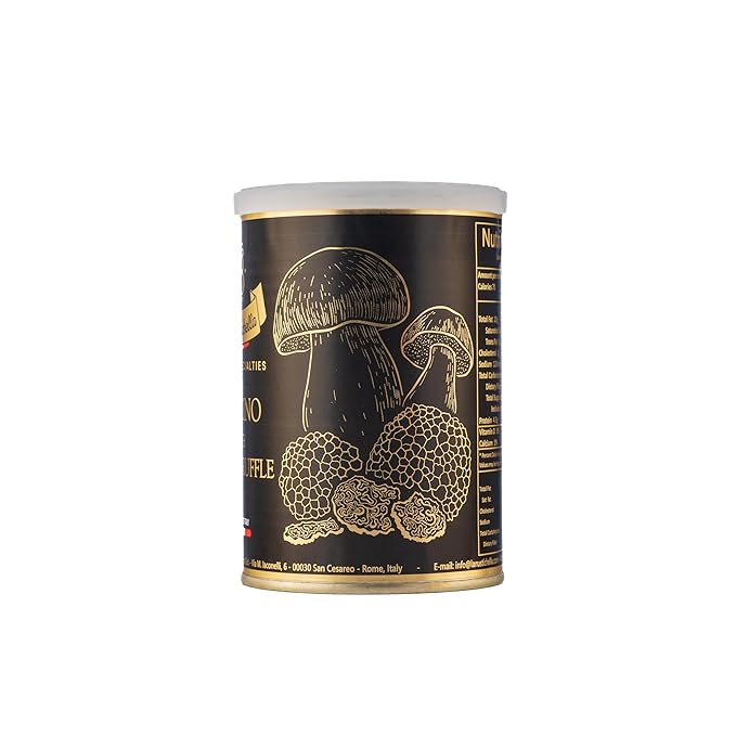 La Rustichella - Sauce with Porcini Mushroom Cubes and Black Truffle - 100% Made in Italy | Vegan Gluten-Free Cholesterol-Free (123 oz - 350gr)