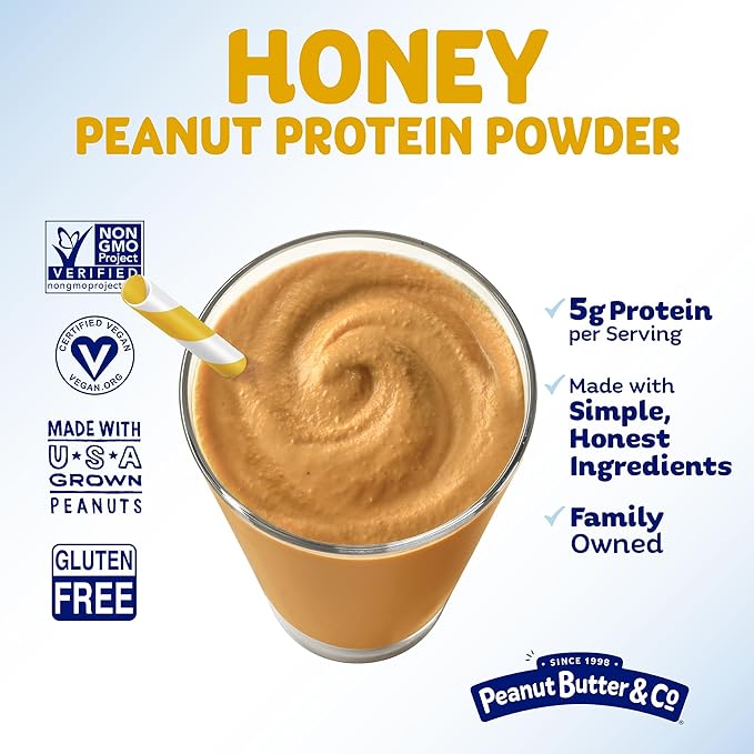 Peanut Butter &amp Co. Powdered Peanut Protein Gluten Free Honey 6.5 Ounce Jars 6 Count