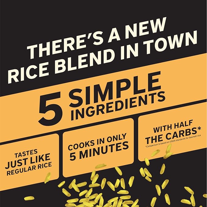 It’s That Simple Turmeric-Infused Rice Blend from It's Skinny 50% Less Carbs Certified Gluten-Free Non-GMO &amp Vegan Cooks in 5 Minutes – 5.29 oz (Pack of 6)