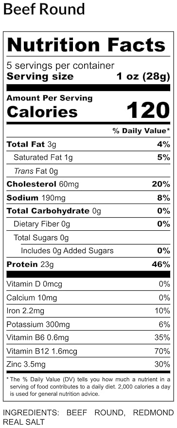Phillips Beef Crisps - Lean Round - Only Beef &amp Salt - Zero Carbs - Zero Sugar - High Protein Meat Snacks - 23g Protein
