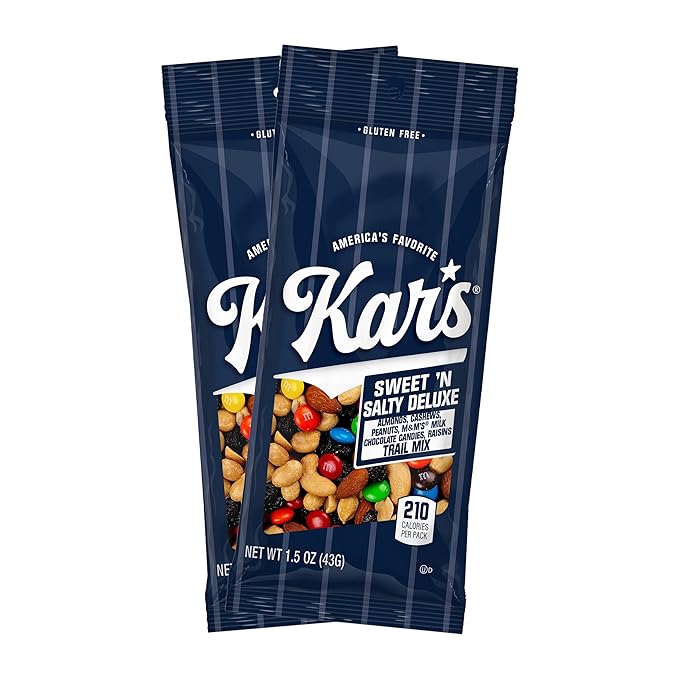 Kar’s Nuts Sweet ‘N Salty Deluxe Trail Mix 1.5 oz – Grab &amp Go Bags Individual Snack Packs (Pack of 18) Gluten-Free Trail Mix Snack