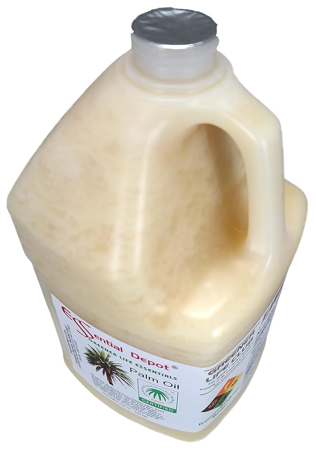 1 Gallon COCONUT Oil 76F + 1 Gallon RSPO Sustainable Not Hydrogenated PALM Oil Combination Pack - Food Grade - Safety Sealed Resealable HDPE Containers Microwave Safe (remove foil seal) Freezer Safe
