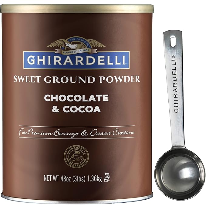 Ghirardelli Chocolate Company Sweet Ground Chocolate &amp Cocoa Gourmet Powder 3 lbs with Ghirardelli Stamped Barista Spoon